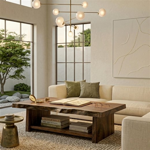 Live Edge Coffee Table - Rustic Solid Wood Center Table - Modern Solid Wood Living Room Furniture - Solid Wood Organic Living Room Furniture - Etsy