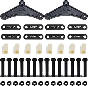 Trailer Shackle Kit,Single Trailer Axle Shackle Kit for Double Eye Spring 3,500 lbs-7,200 lbs 2 Packs (2 EQ-E1 Equalizer,8 PCS 2-9/16" Long Shackle Straps, 14Pcs Nuts and 14Pcs Bolts)