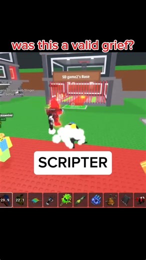 Was this a valid grief? (he was scripting)#roblox #gaming #stealabrainrot