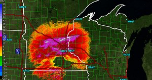 26 reactions | **RADAR LOOP OUT OF DATE** The Twin Cities radar is picking up on a band of heavier snow (pink and white area north of the Twin Cities). This band will continue to push across western WI this evening and likely arrive in central WI between 7-8pm. | US National Weather Service Green Bay Wisconsin | Facebook