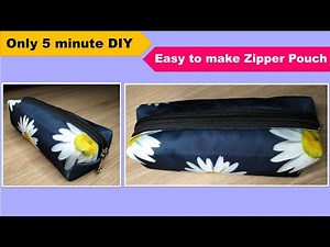 How to make pencil pouch at home | easy pencil pouch bag making at home | makeup pouch making