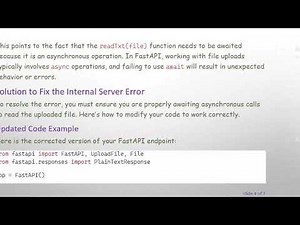 Resolving Internal Server Error in Python FastAPI During Text File Upload
