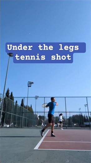 Slow motion under the legs tennis shot 🎾