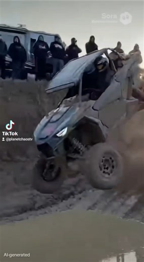 UTV LAUNCHES Off Ramp | Flips in Mud Pit 🚀🫣🌀😅 #utv #mudding #fail #offroad #viralvideo