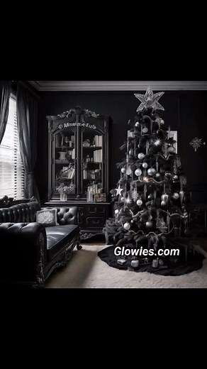 Black gothic Christmas tree 🎄🖤 #goth #christmastree #gothic | Gothic Darling