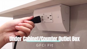 GFCI Under Cabinet Outlet Box, Under Cabinet Electrical Outlets, Increased Wiring Space, Easy to Install, Heavy Duty Metal Structure, Comply with NEC Standards, Keep Tile Backsplash Tidy, GFCI Fit Box