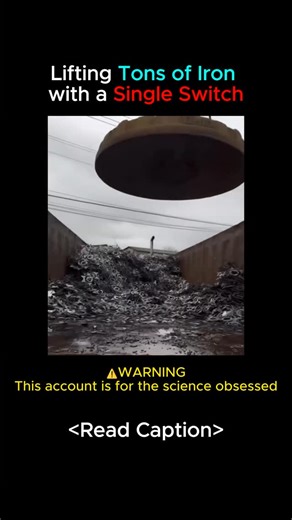 Science | 🧲 The Power of Science, Super Powerful Lift Created by ‘Electromagnets’ The giant magnet in the video lifts thousands of kilograms of... | Instagram