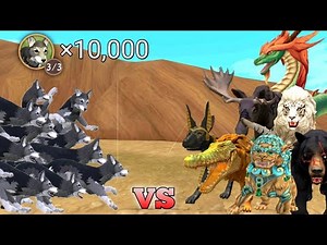 wildcraft 10,000 ten thousand WOLF CUBS vs All boss megalania dragon foo dog BOSSES who is winner 🤔🐺