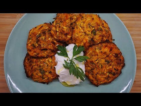 Κολοκυθοκεφτέδες light στο φούρνο, όχι τηγανιτοί! - Zucchini patties baked, not fried!