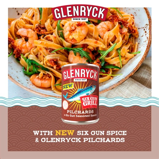 Spice up family dinners with this Pilchards & Seafood Pasta! Made with Glenryck Pilchards in Six Gun Grill Seasoned Sauce, you get that mix of bold, smoky spice with our ocean-fresh goodness… AKA the perfect partnership between two trusted favourites 🇿🇦 Get the full recipe: https://glenryck.co.za/recipes/pilchards_seafood_pasta/ | Glenryck South Africa