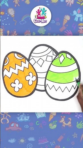 Draw and Color Cute Easter Eggs! #shorts #drawing #coloring #chikiart #hooplakidzhowto