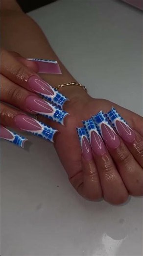 Blue croc💙🐊 Using “Neutral Pink” @nailedbycleo_shoppe #crocnation #crocnails #frenchtipnails