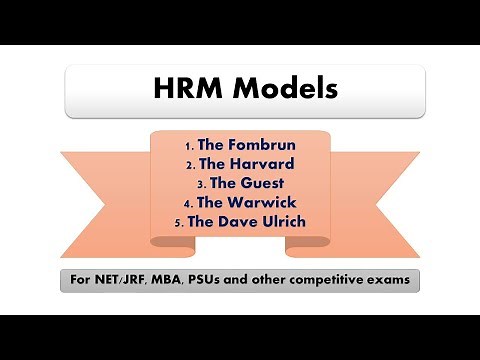 HRM Models | (Part-1) | For NET/JRF, PSUs, MBA and other competitive exams