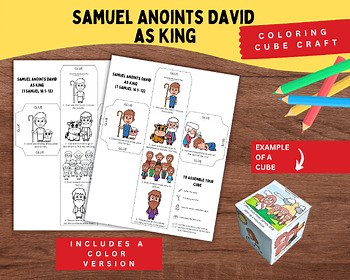 Samuel Anoints David as King Printable | King David Bible Story for Kids
