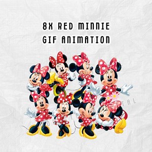 Minnie Mouse Animated GIF 5x Emote Twitch Invitations Video Animation for Canva ZIP PNG Animated - Etsy Canada