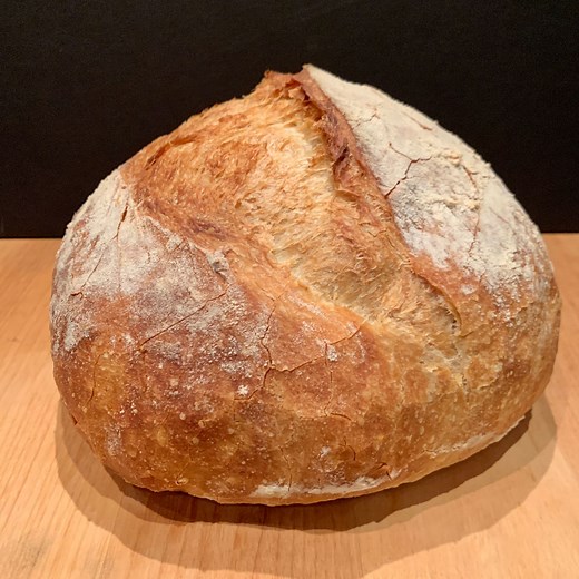 Low sodium no-knead crusty boule bread