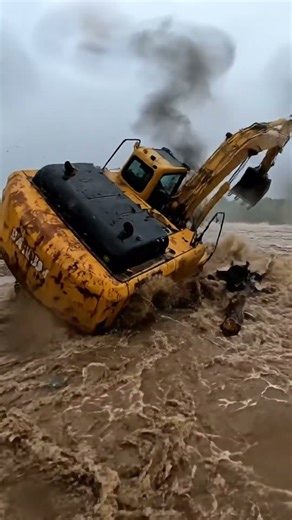 Can This Digger Survive The Raging River?