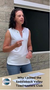 Here Becky explains why she joined Toastmasters. What has you considering Toastmasters? If you'd like to gain confidence and competence in public speaking, this program is for you! Be our guest at our next meeting, Tuesday October 24, 6:50 to 8:30 pm, at the Norman Murray Community Center in Mission Viejo. #toastmasters #careerdevelopment #publicspeaking #toastmastersnearme #toastmastersmeeting | Saddleback Valley - Toastmasters Club 02657