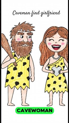 When Caveman Gets a Girlfriend…😂❤️#caveman #shorts