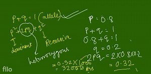 In a population, the allelic frequency of a dominant allele is ... | Filo