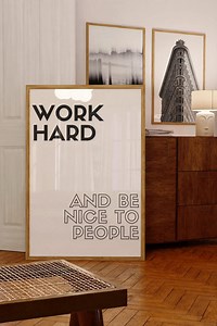 Work Hard Be Nice Print: Motivational Typography Art (digital Download) - Etsy