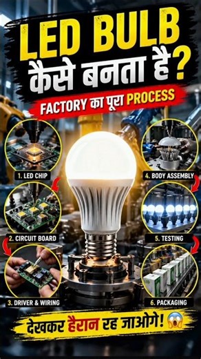 LED bulb kaise banti hai? how do made factory LED bulb? #facts #led #viral #shorts #trending