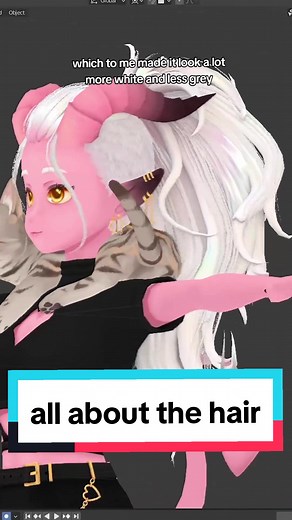All about the hair! I experimented with some new idea and techniques this time around, what do you think? #blender #3d #fyp #foryou #bellassims #artofbella #vtuber #twitch #tiefling #hair