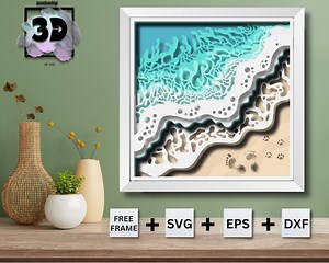 3D SEA WAVE SVG, Beach Shadow Box, Beach Svg, Sea Svg, Wave Svg, Cricut and Silhouette Cutting File - Etsy Australia