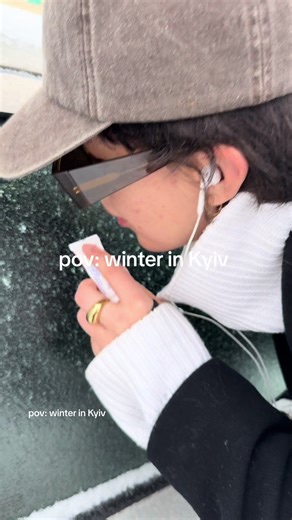 Defrosting a Car in Winter with Lip Balm