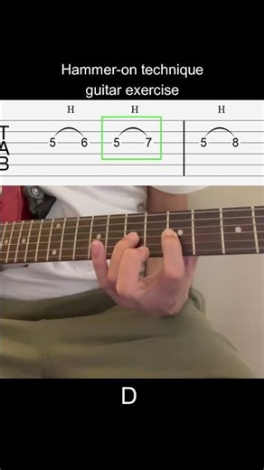 Hammer-on Guitar Exercise G String 5h6 5h7 5h8 #guitar #tabs