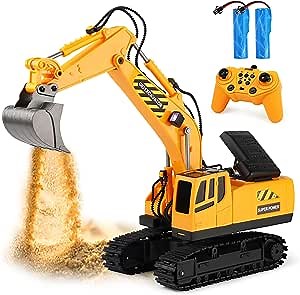 RC Toys Construction Excavator Car: Kids Birthday Gift for Boys Girls 4 5 6 7 8 9+ Year Old Truck Dump Best Toddler Sand Play Vehicles Set Age 4-8