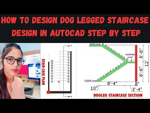 How to design Dog legged staircase in autocad step by step