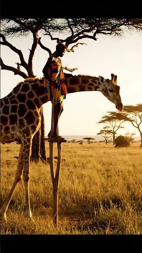 Amazing Giraffe Riding