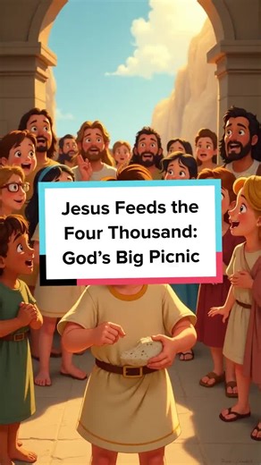 Jesus Feeds the Four Thousand: God’s Big Picnic #christiantiktok #jesus #biblestories #miracle #jesussaves
