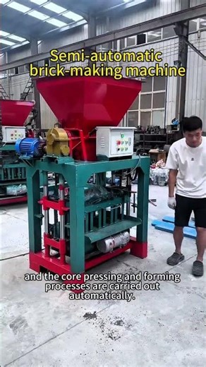Semi-automatic brick making machine! Labour-saving, high efficiency, fast brick output