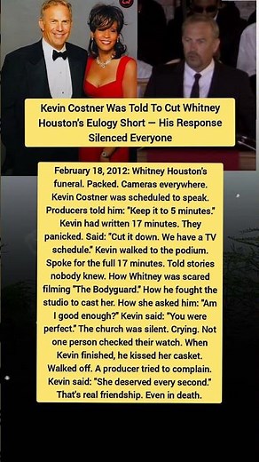 Kevin Costner’s Emotional Tribute to Whitney Houston Left Everyone in Tears