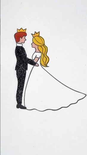 Making a Princess Bride & her Prince 👸🤴 Glitter Art ✨
