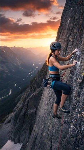UNSTOPPABLE! Girl Climber Solos Hardest Route (You Won't Believe Her Strength) #motivation