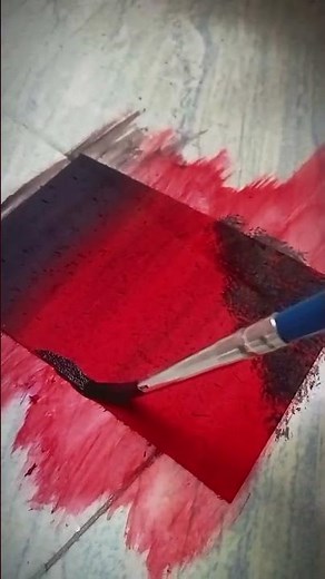 Red beautiful night scenery painting ideas #art #acrylicscenery #painting #bestscenery