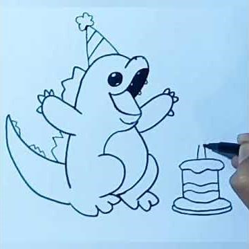 Baby Godzilla Birthday Drawing | Godzilla #Shorts | Mady Arts