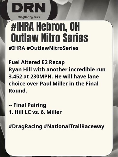 #IHRA #OutlawNitroSeries Fuel Altered E2 Update