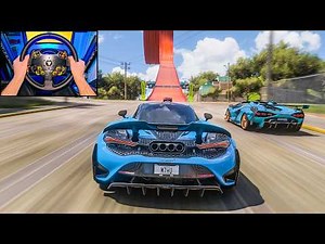McLaren 765LT - Hot Wheels Race - Forza Horizon 5 | Steering Wheel Gameplay