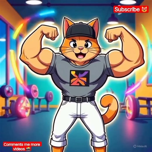 Epic Bodybuilder Cat Flexing Muscles 🐱💪 | Funny Cartoon Shorts