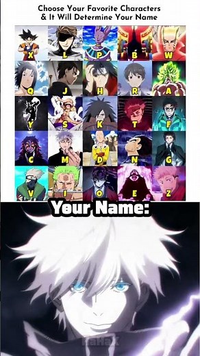 Your Favorite Anime Character Decides Your Name 😂 (Insane Results!) #liriklagu