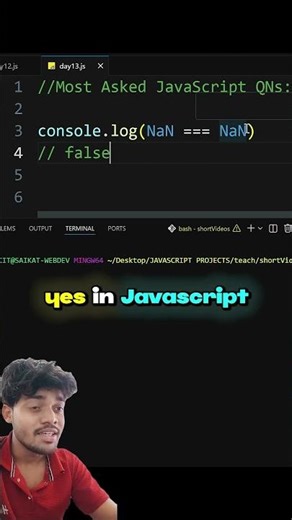 Day 13 of JS Interview Questions... Road to 100 Subscriber #javascript #webdevelopment #reactjs