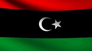 Libya flag waving