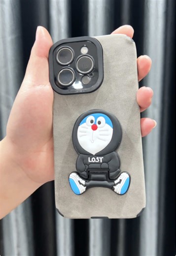 Smartphone Manipulation with Unique Grey Cartoon Case