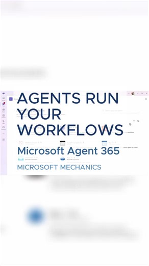 Microsoft Mechanics on Instagram: "Use AI agents to navigate Microsoft 365 business info, find resources, and recommend next steps. Start here with Microsoft Agent 365. https://youtu.be/yWwYLbMvc3s Bring AI agents directly into your daily workflows with Microsoft Agent 365. Agents have their own identity, email, OneDrive and Teams presence, and collaborate just like coworkers. Onboard agents, give them the policies and knowledge they need, and let them work in parallel with you to handle procure
