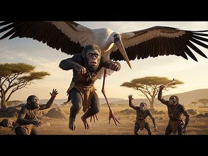 hominid origins life in millions of years ago early african hominids face giant stork attack