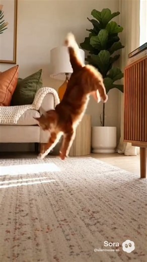 Cat tries to do a backflip… but lands perfectly anyway.